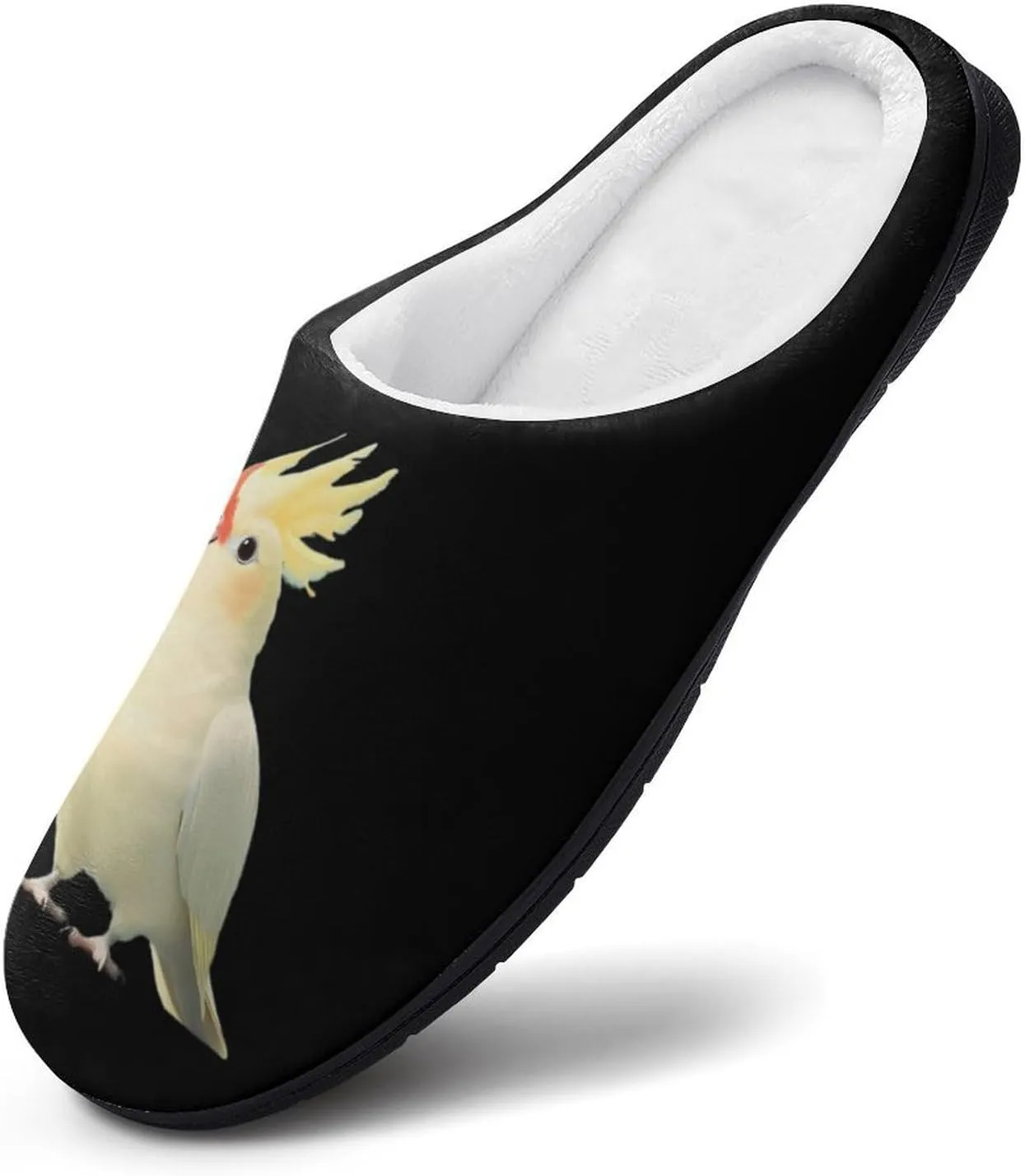 Happy Cockatiel Comfort Womens Cotton Slippers Winter Warm Slip-on House Shoes For Home Office Hotel