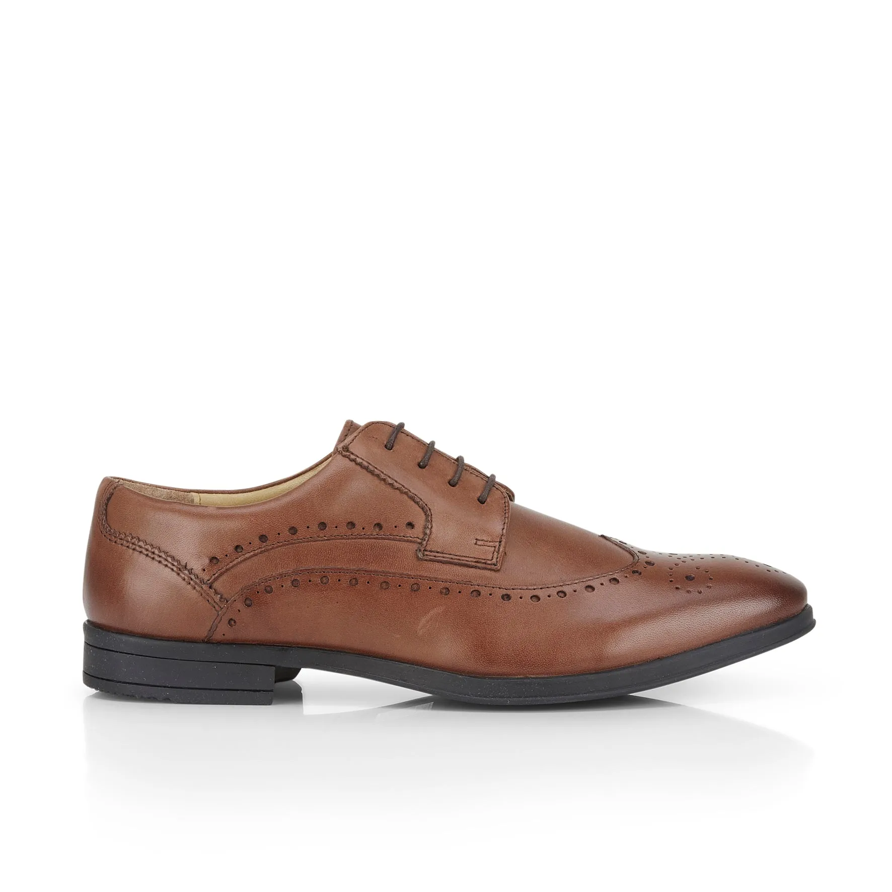 Harry Men's Comfort Flex Brogue Shoes - Brown