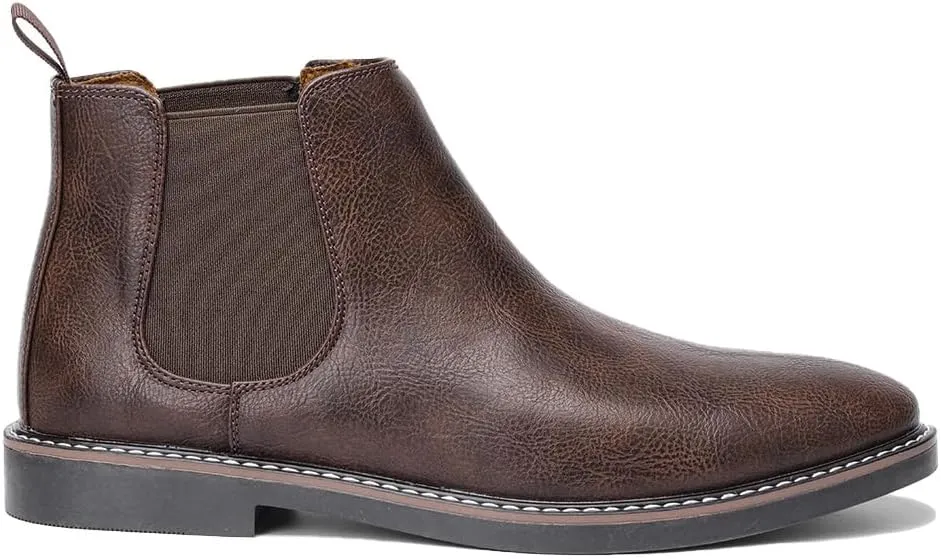 Harssidanzar Men Chelsea Ankle Boots Casual Dress Boots Ankle Classic Slip on Boots KM303US