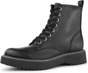 Hawkwell Women's Combat Boots Side Zipper Lace up Ankle Booties