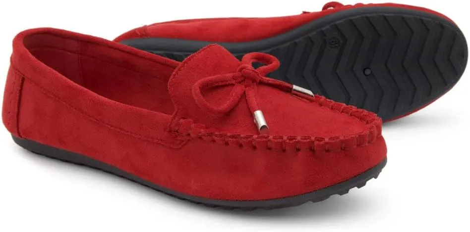 Herstyle Canal Women's Penny Loafers - Slip-On Flat Shoes, Driving Moccasins for Business Casual & Work, Comfortable Flats with Cushioned Footbed, Round Toe & Bow Knot