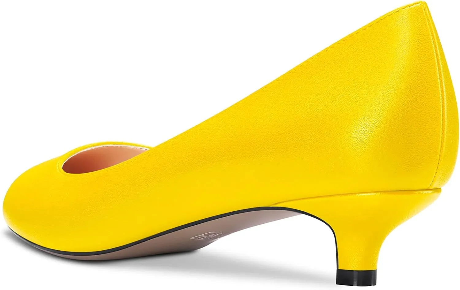 HEUIVZAR Pumps for Womens Closed Round Toe Low Kitten Heel Slip On Suede Casual Comfort Dress Shoes 1.5 Inch