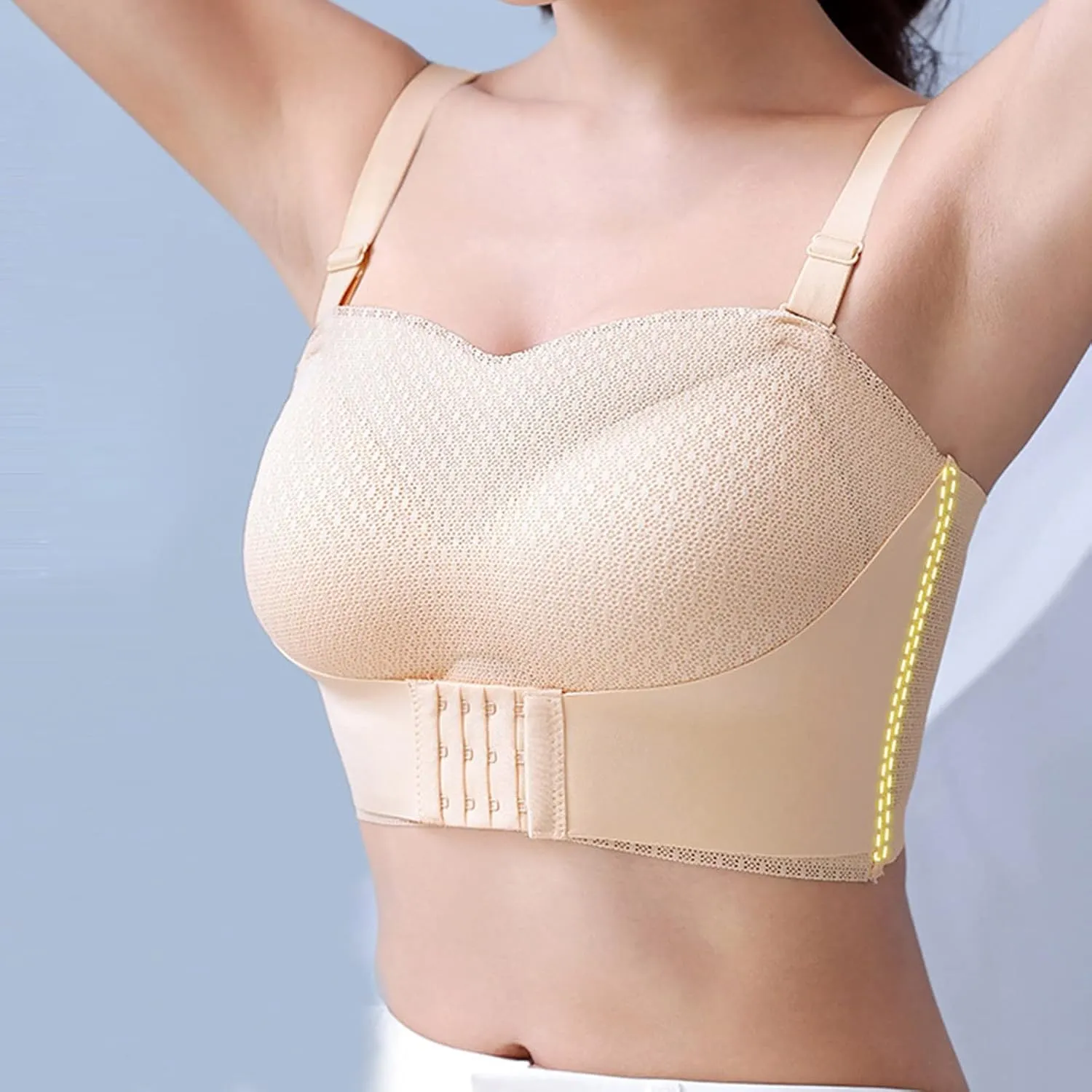 High Support Sports Bra for Large Bust Sporty Push Up Sports Bras Gym for Women Wireless Longline High Impact Running