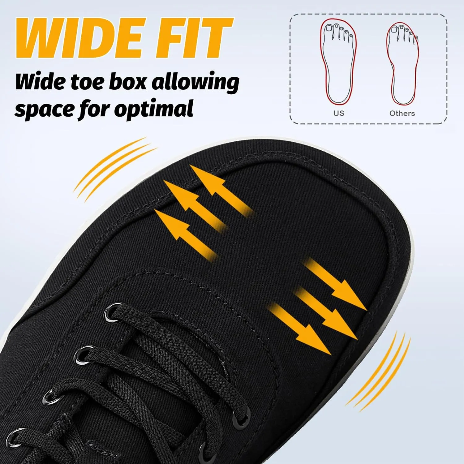 HOBIBEAR Womens Mens Hands Free Slip On Sneakers Comfort Wide Minimalist Barefoot Canvas Shoes