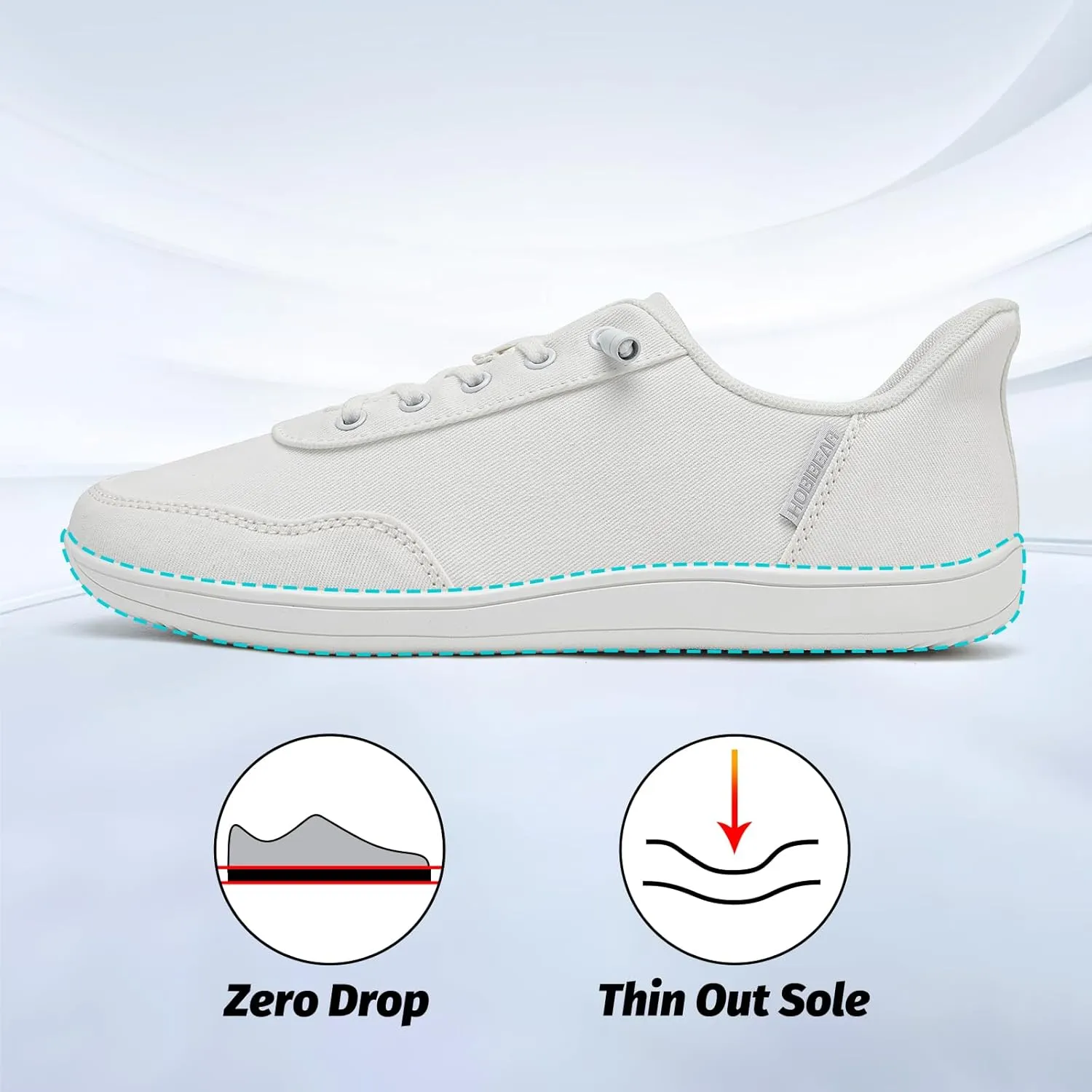 HOBIBEAR Womens Mens Hands Free Slip On Sneakers Comfort Wide Minimalist Barefoot Canvas Shoes