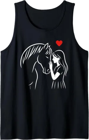 Horse Girl Art Equestrian Riding Horse Lover Horseback Rider Tank Top
