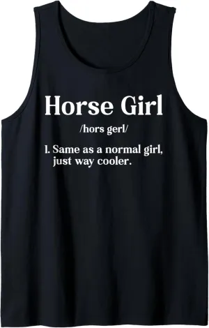 Horse Girl Definition Equestrian Horse Lover Rider Horseback Tank Top