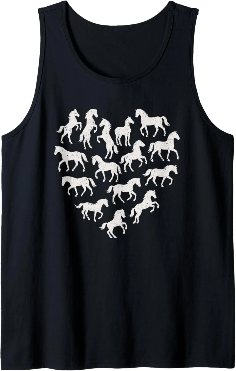 Horse Lover Heart Design Equestrian Horse Rider Horseback Tank Top