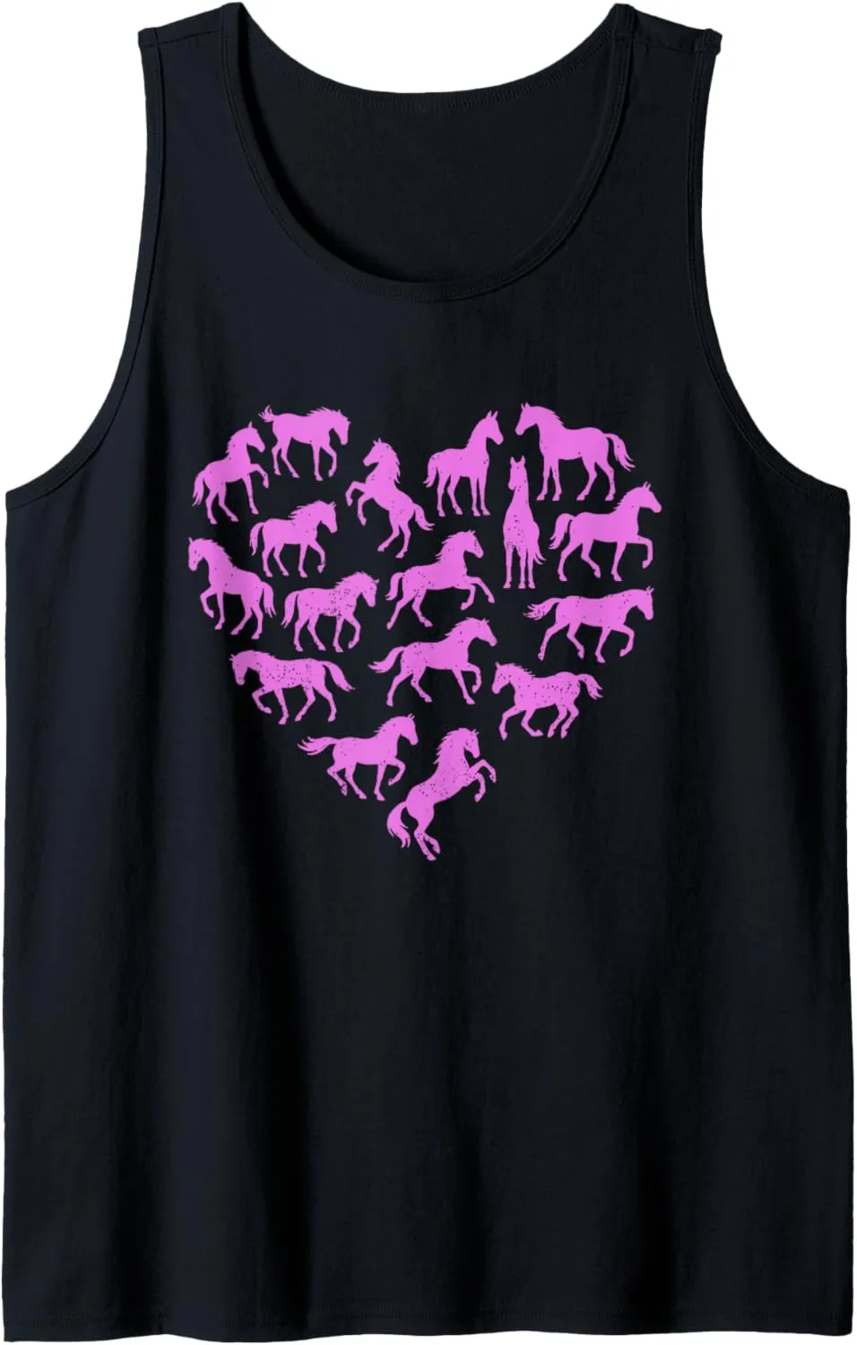 Horse Lover Heart Design Equestrian Horse Rider Horseback Tank Top