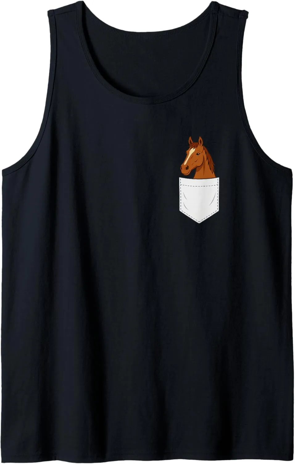 Horse Pocket Graphic Art Equestrian Horseback Rider Horse Tank Top