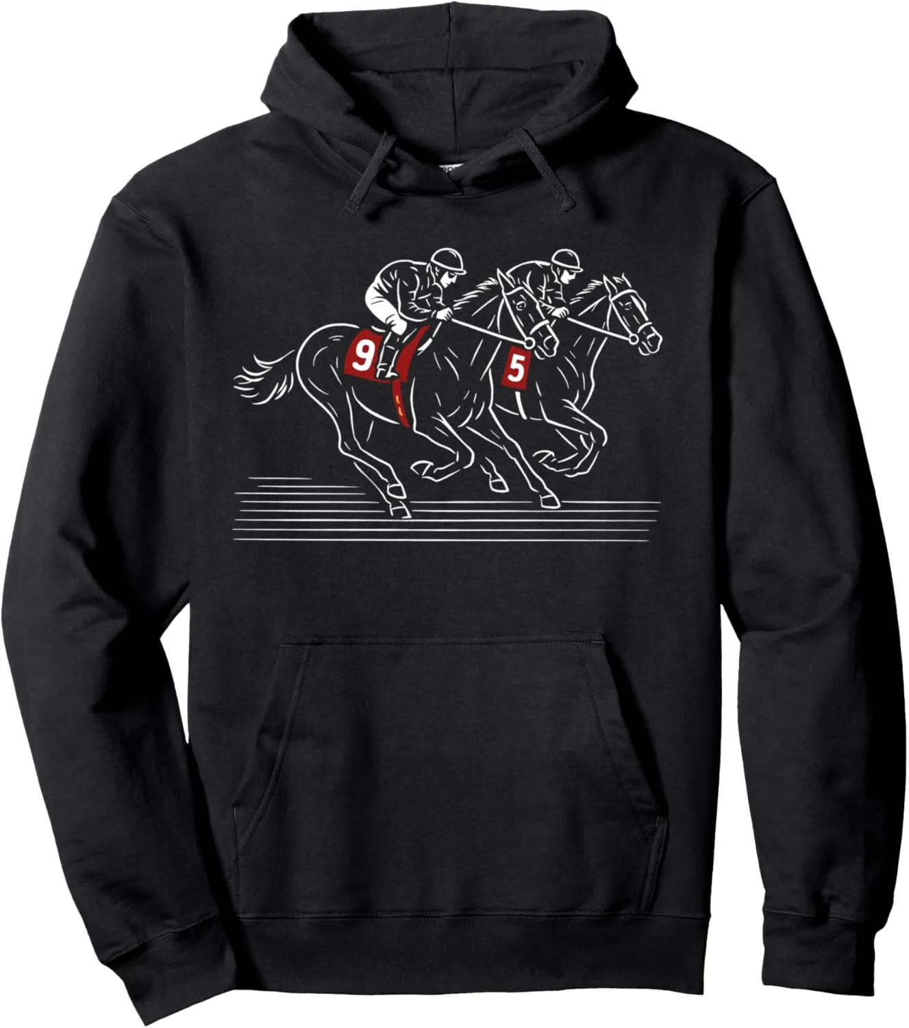 Horse Racing Horse Rider Equestrian Derby Horse Lover Retro Pullover Hoodie