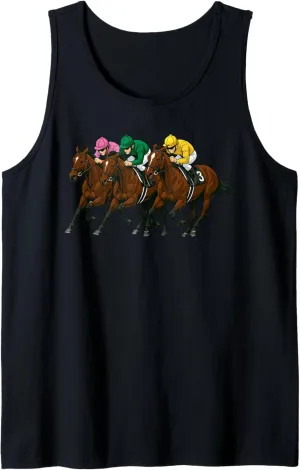 Horse Racing Horse Rider Equestrian Derby Horse Lover Retro Tank Top