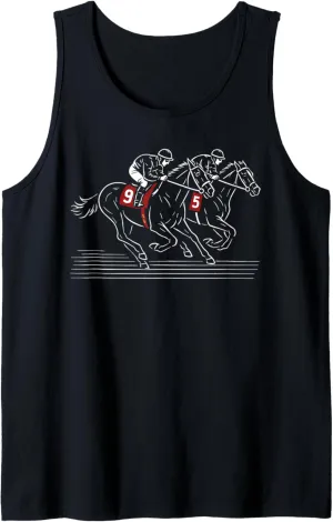 Horse Racing Horse Rider Equestrian Derby Horse Lover Retro Tank Top