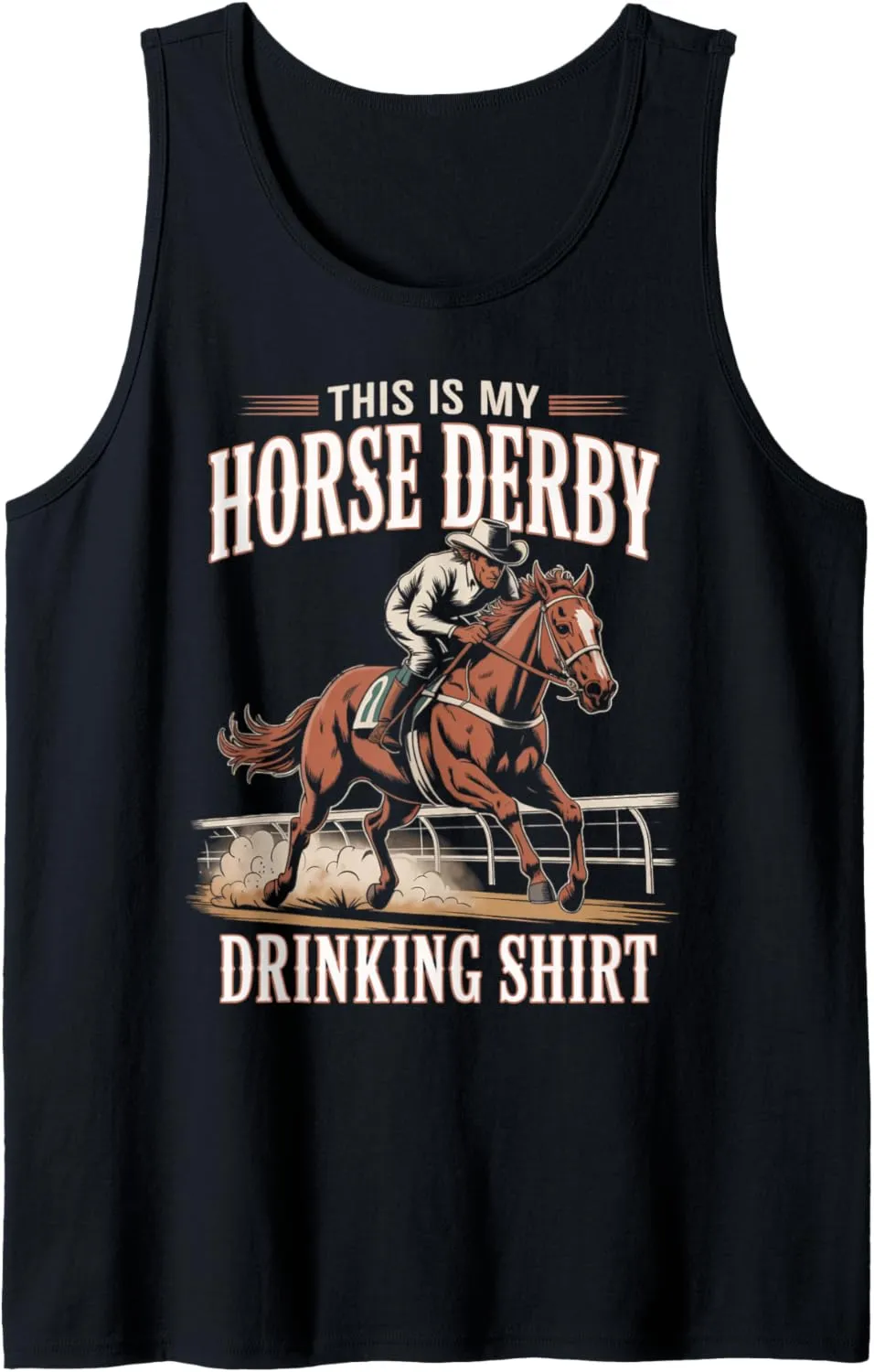 Horse Rider Racing Track Race My Horse Derby Drinking Tank Top