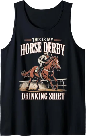 Horse Rider Racing Track Race My Horse Derby Drinking Tank Top