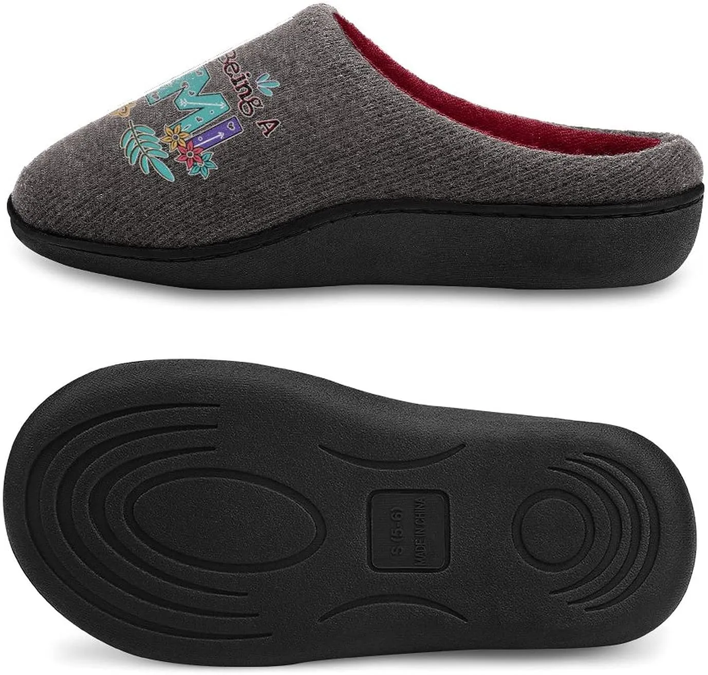 I Love Being A Mimi Women's Knitted Cotton Slippers Soft Comfort Warm House Casual Shoes