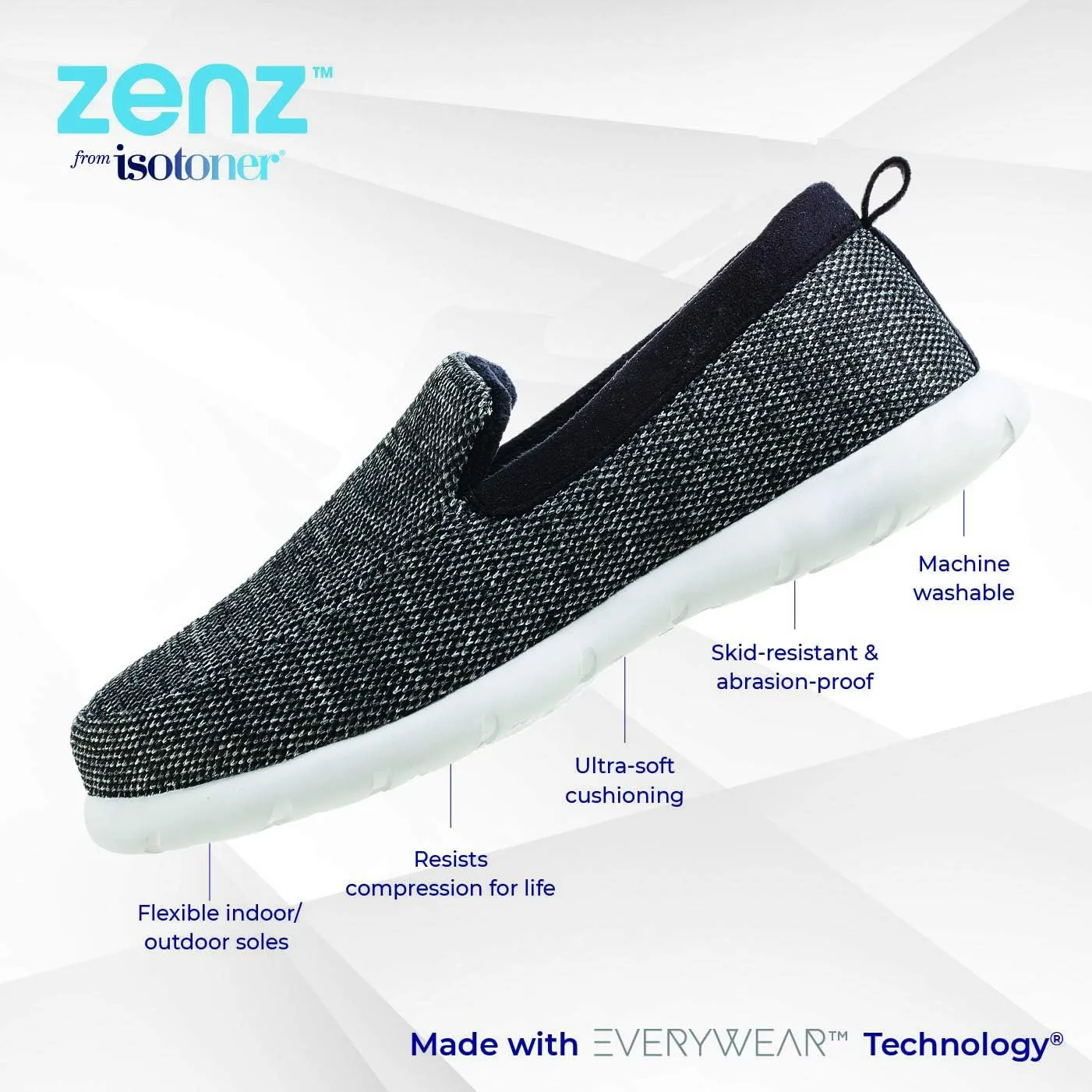 isotoner Zenz Men's Sport Knit Moccasin, Slip-on Shoe