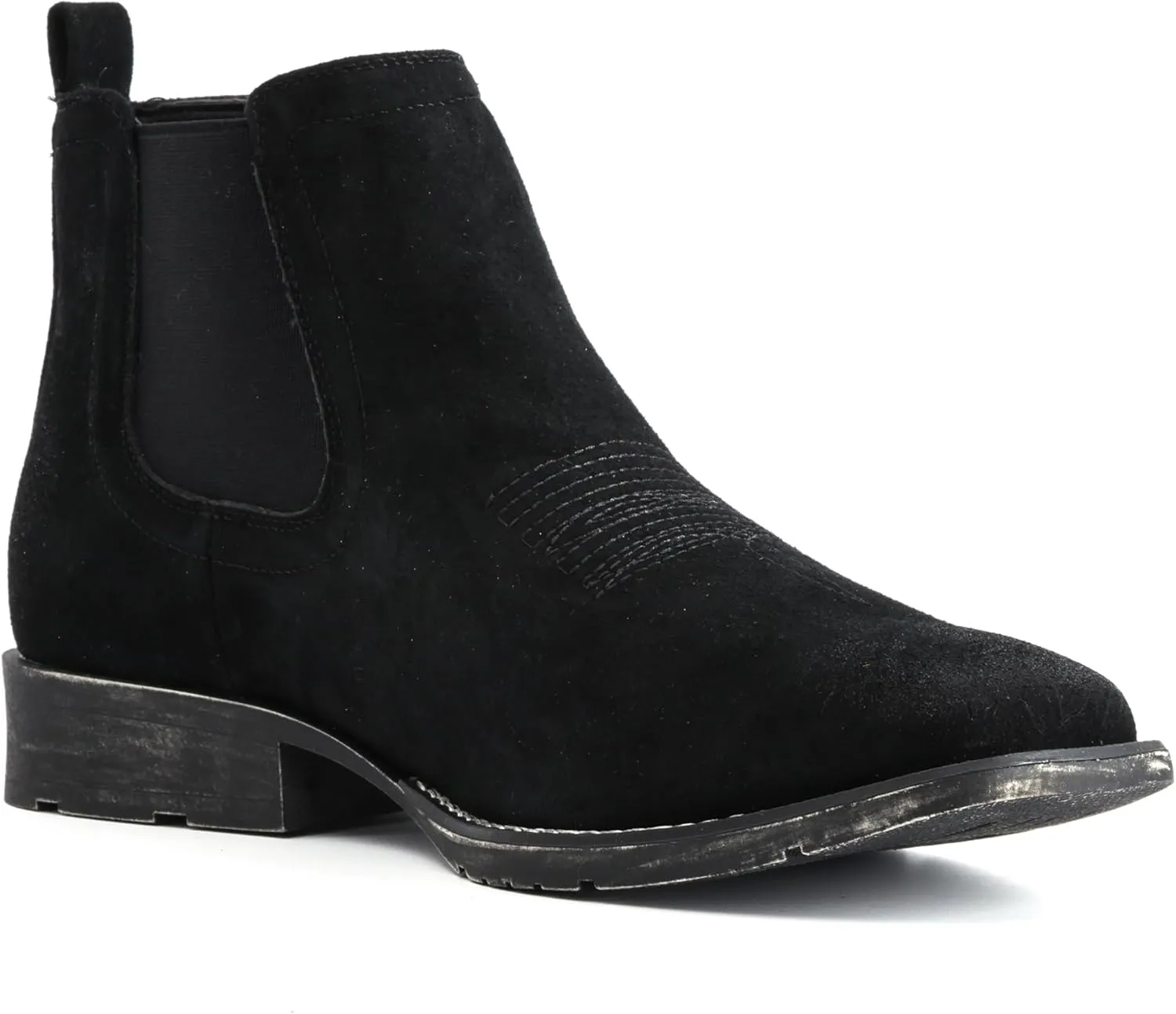 IUV Genuine Cowhide Suede Chelsea Boots For Men Western Boots Ankle Boot Casual Dress Slip On