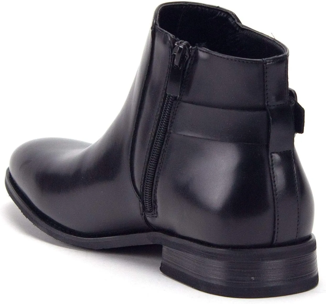 Jazame Men's McVey Distressed Moto Riding Ankle Bootie Chelsea Dress Boots