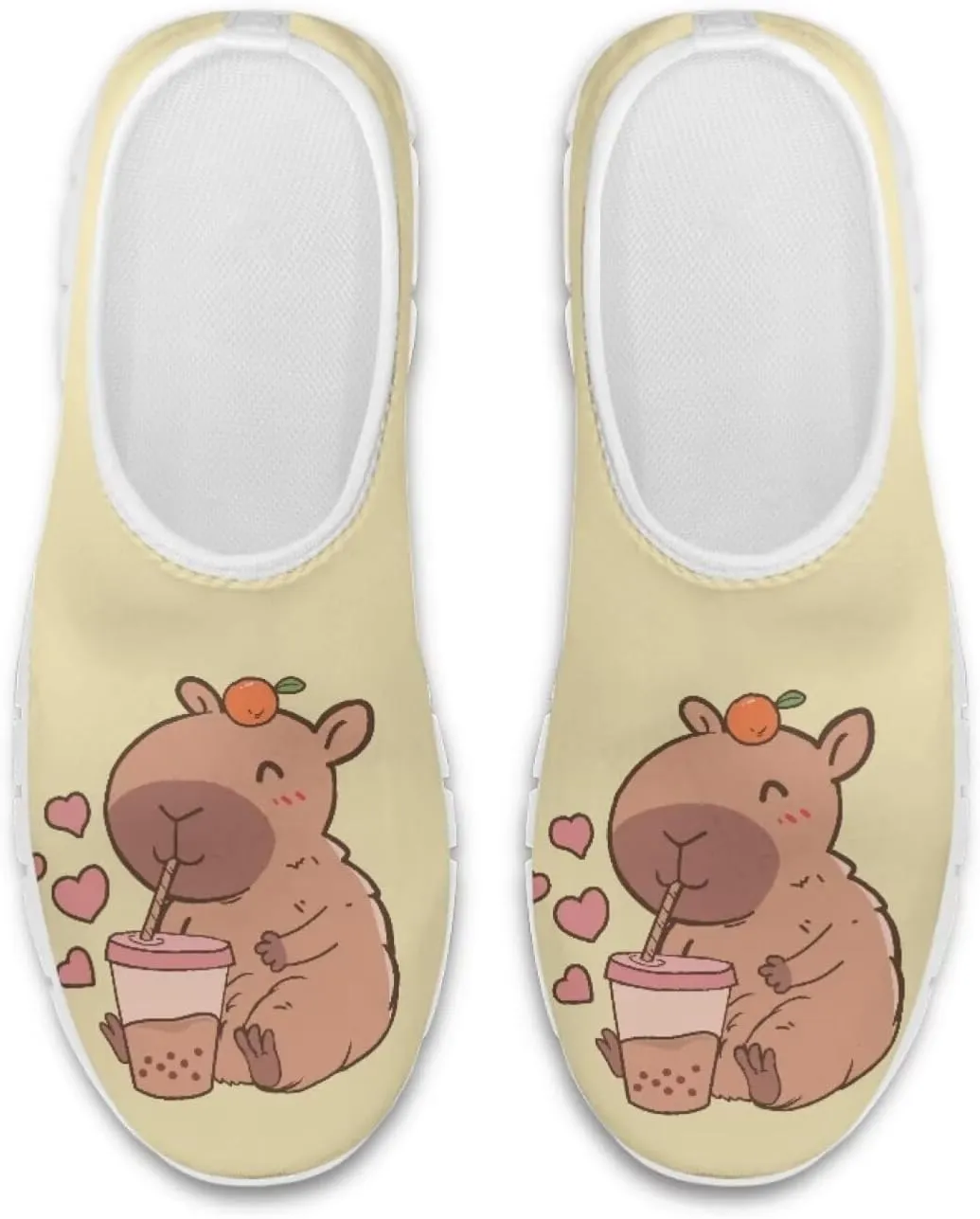 Jeiento Cute Capybara Slip On Shoes for Women Breathable Dressy Shoes Fashion Travel Shoes