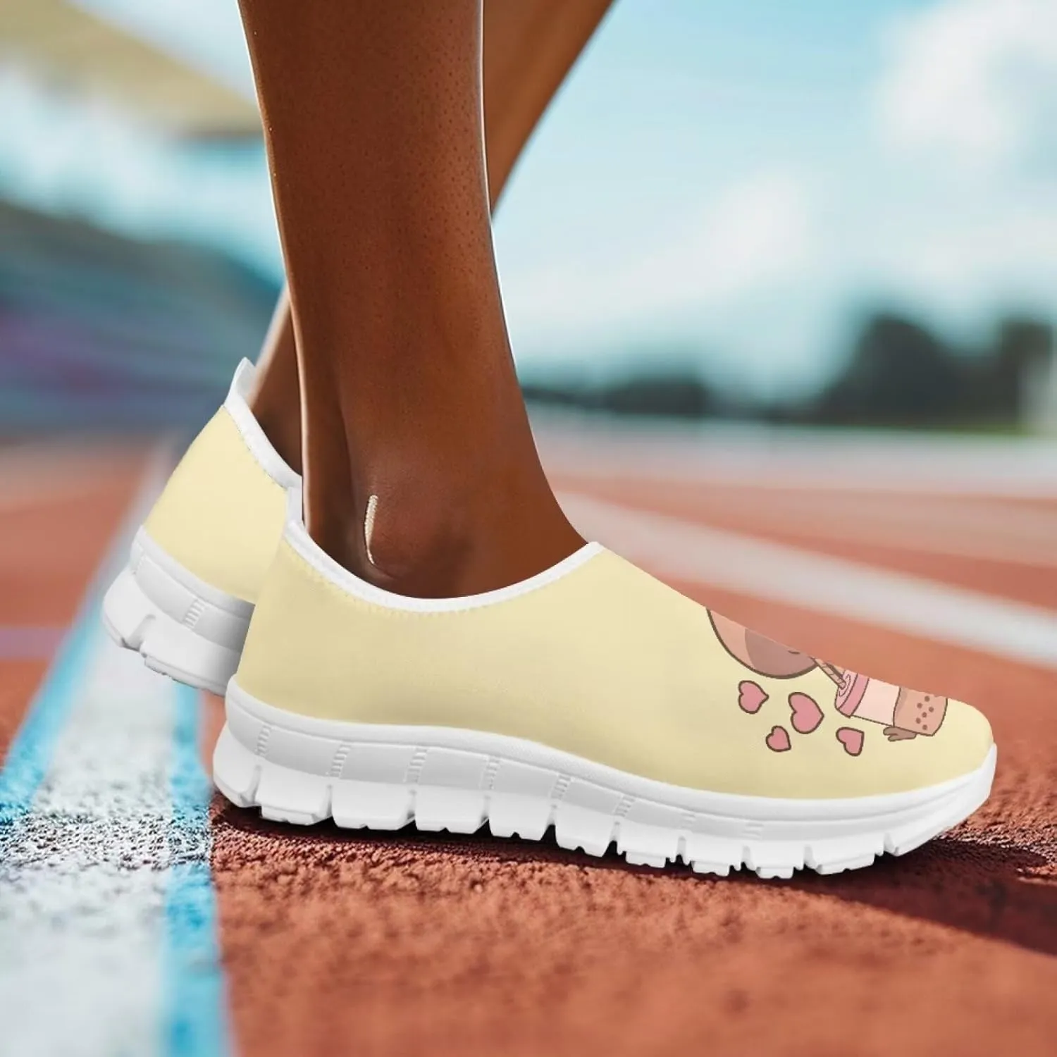 Jeiento Cute Capybara Slip On Shoes for Women Breathable Dressy Shoes Fashion Travel Shoes