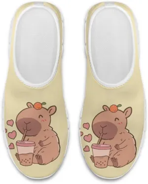 Jeiento Cute Capybara Slip On Shoes for Women Breathable Dressy Shoes Fashion Travel Shoes