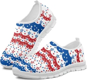 Jeiento USA Flag Shoes for Women, Comfort Fashion Slip On Sneakers Casual Walking Shoes