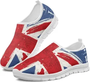 Jeiento USA Flag Shoes for Women, Comfort Fashion Slip On Sneakers Casual Walking Shoes
