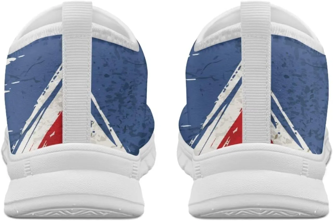 Jeiento USA Flag Shoes for Women, Comfort Fashion Slip On Sneakers Casual Walking Shoes