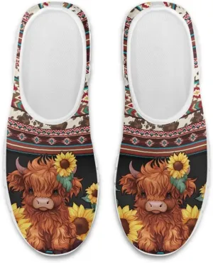 Jeiento Women's Classic Casual Loafers Lovely Highland Cow Slip On Comfort Walking Shoes