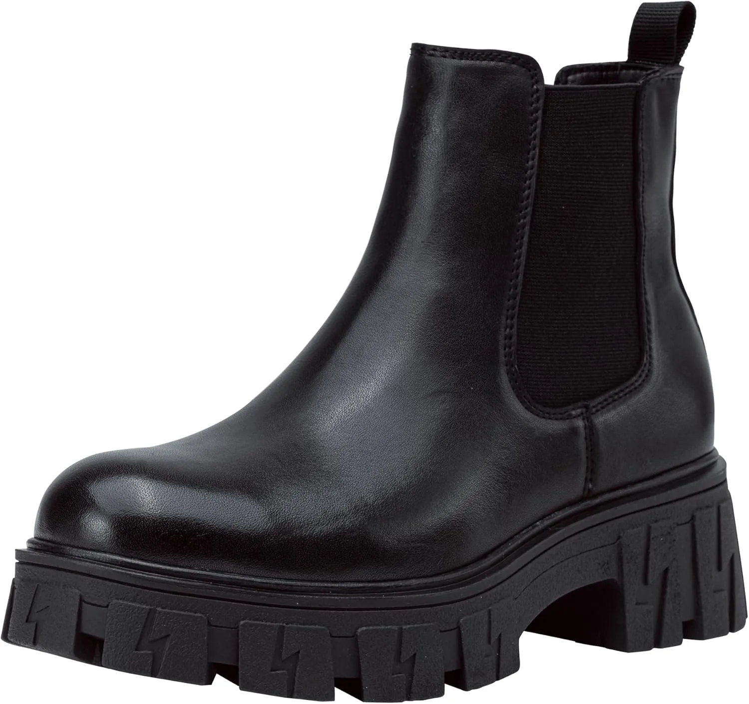Jeossy Women's 9620 Chelsea Combat Boots, Platform Ankle Boots Chunky Heel, Fashion Lug Sole Slip on Booties with Elastic Band