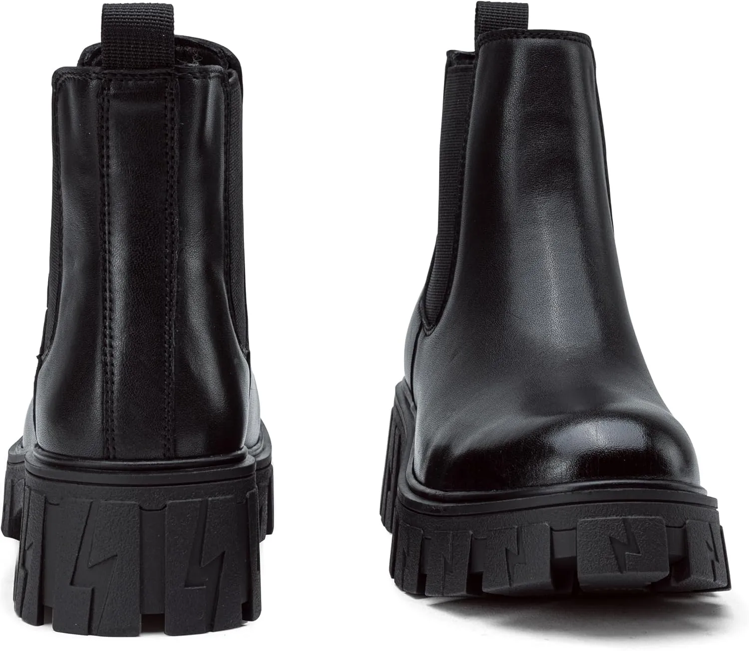 Jeossy Women's 9620 Chelsea Combat Boots, Platform Ankle Boots Chunky Heel, Fashion Lug Sole Slip on Booties with Elastic Band