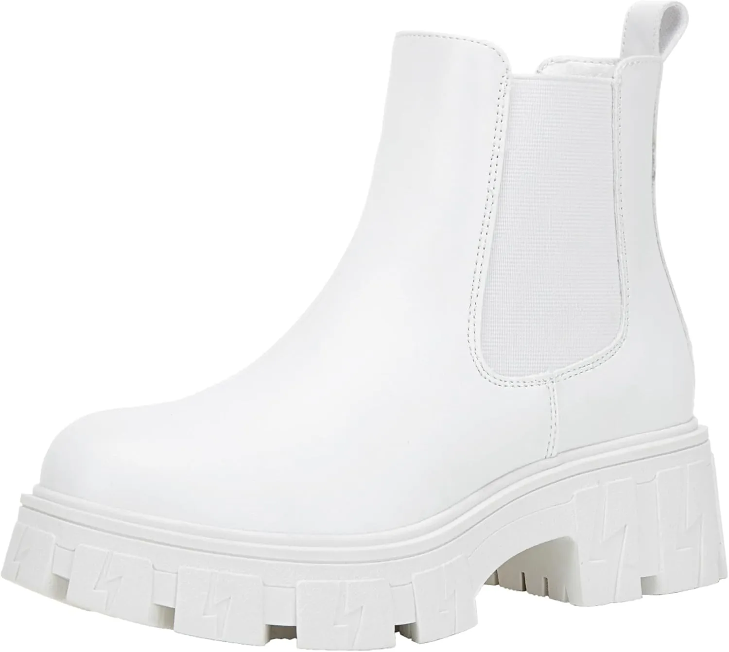 Jeossy Women's 9620 Chelsea Combat Boots, Platform Ankle Boots Chunky Heel, Fashion Lug Sole Slip on Booties with Elastic Band