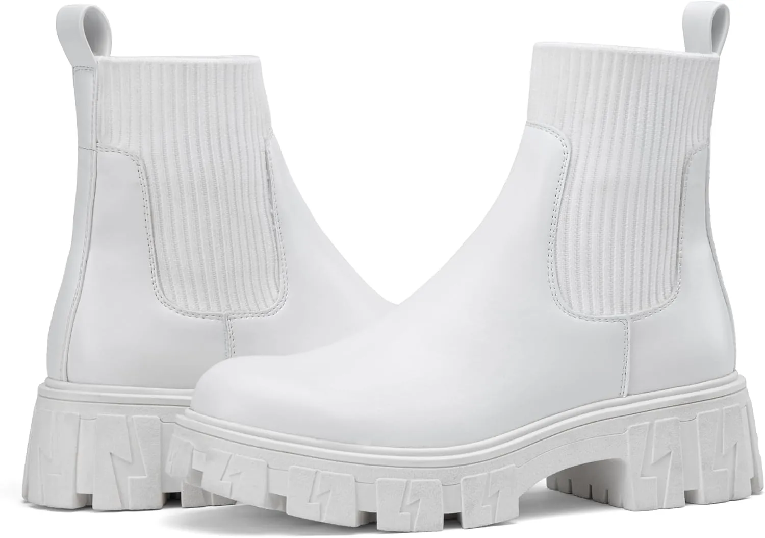 Jeossy Women’s Chelsea Chunky Ankle Boots Elastic Platform Lug Sole Short Pull on Low Heel 9610 Booties