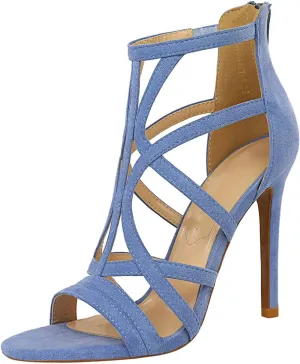 JOEupin Women’s Fashion High Heel Sandals Peep Toe Hollow-out Gladiator Stiletto Pumps Dress Shoes with Zip