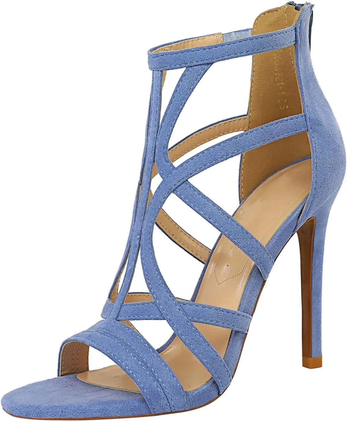 JOEupin Women’s Fashion High Heel Sandals Peep Toe Hollow-out Gladiator Stiletto Pumps Dress Shoes with Zip