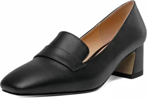 Joseywade Women Low Block Chunky Heels Pumps Slip On 2 Inch Square Toe Comfort Shoes