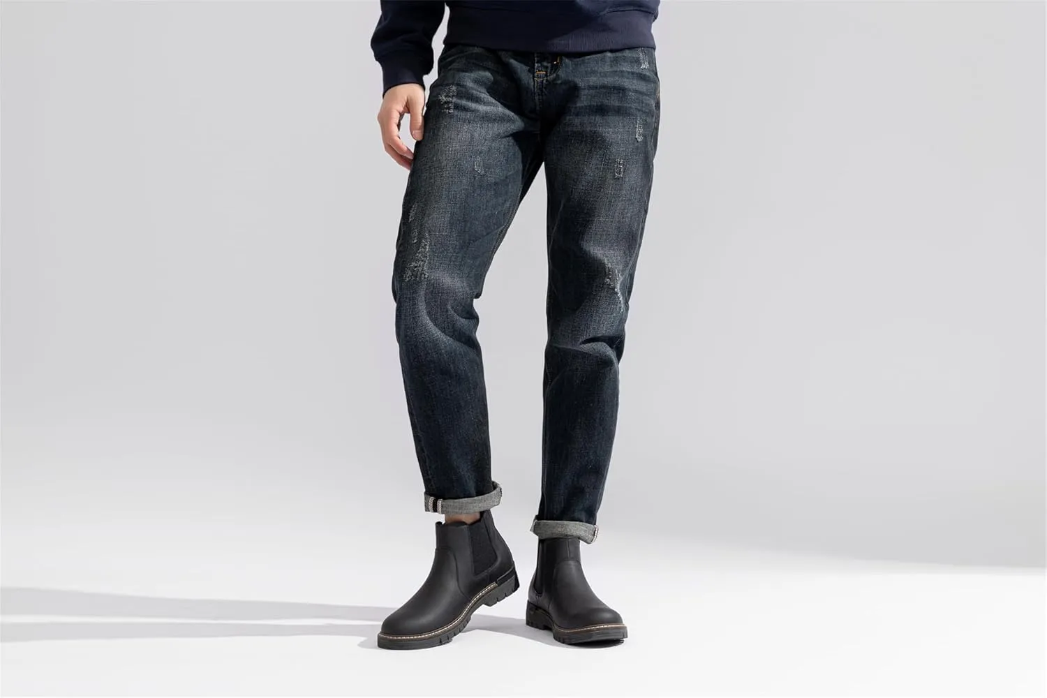 Jousen Men's Boots Casual Mens Slip On Boots Ankle Chelsea Boots for Men