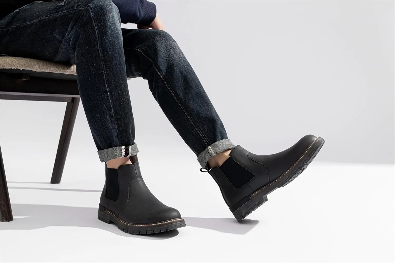 Jousen Men's Boots Casual Mens Slip On Boots Ankle Chelsea Boots for Men