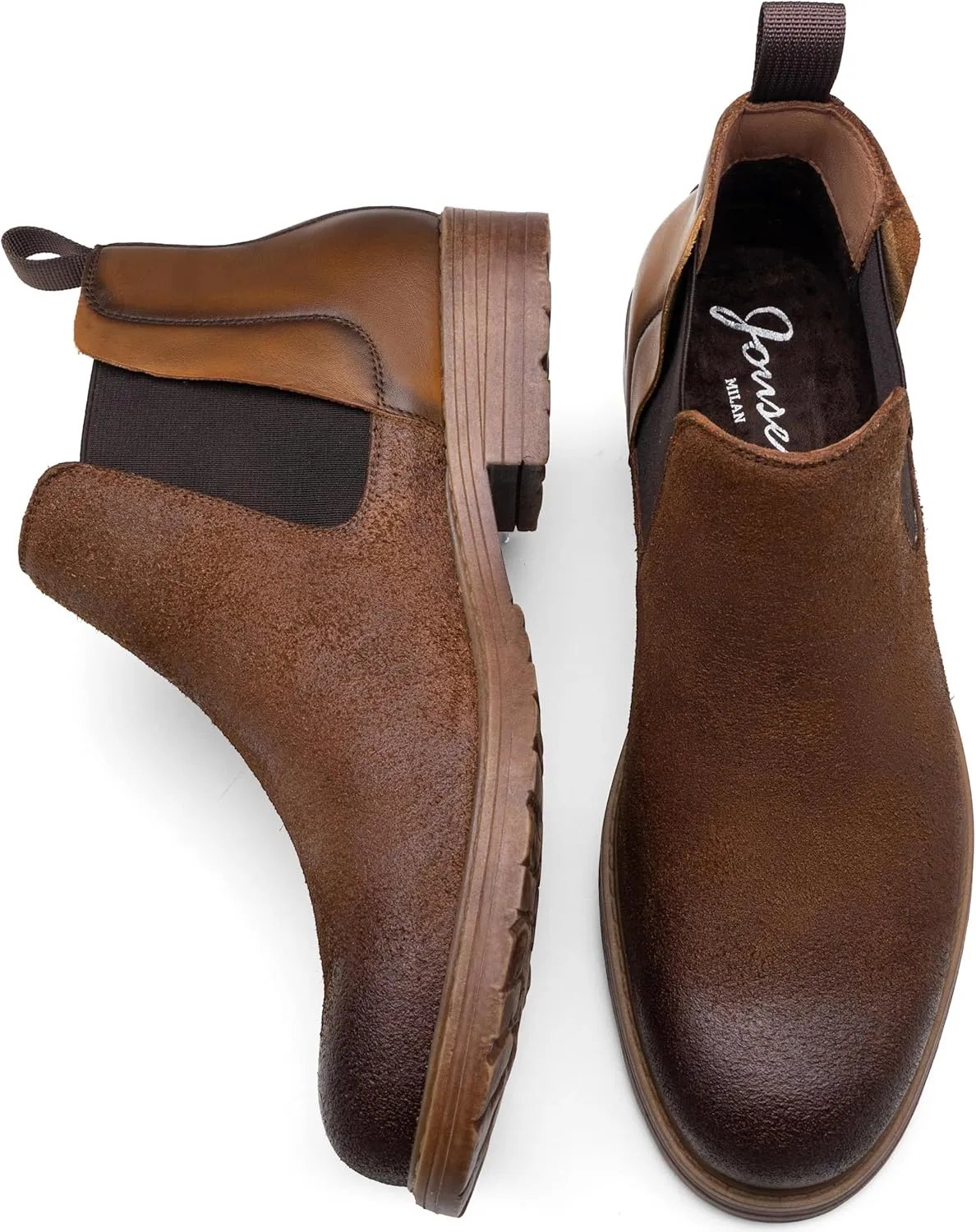 Jousen Men's Chelsea Boots Leather Distressed Boots for Men