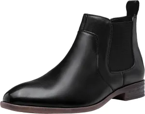 Jousen Men's Chelsea Boots Leather Lightweight Casual Chukka Ankle Boots Classic Elastic Dress Boots for Men