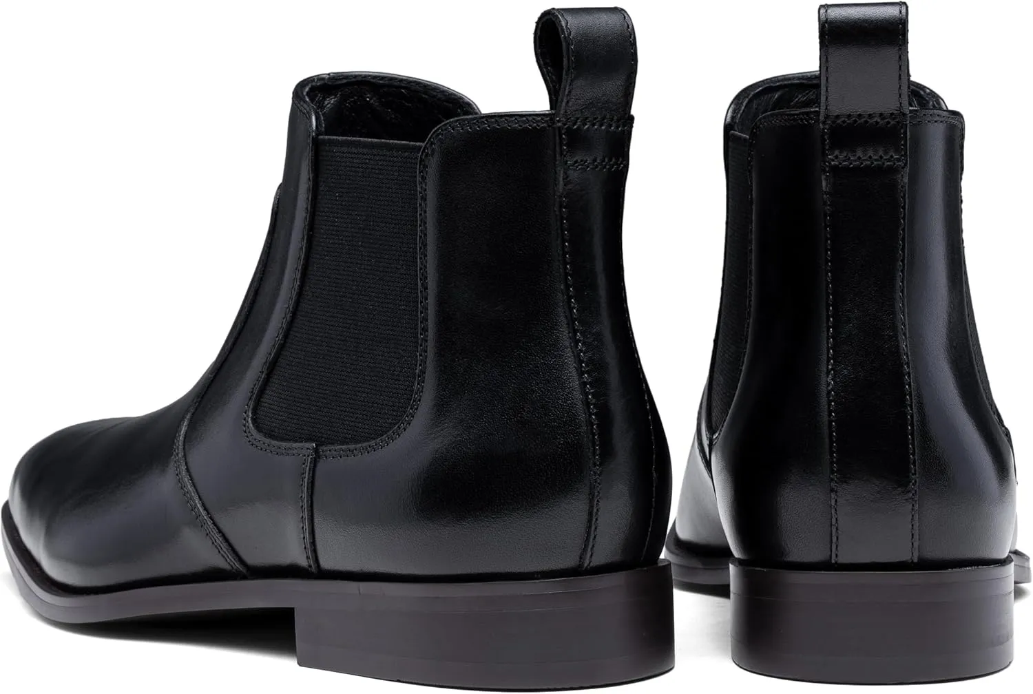Jousen Men's Chelsea Boots Polished Premium Leather Ankle Dress Boots Classic Retro Slip On Boots for Men