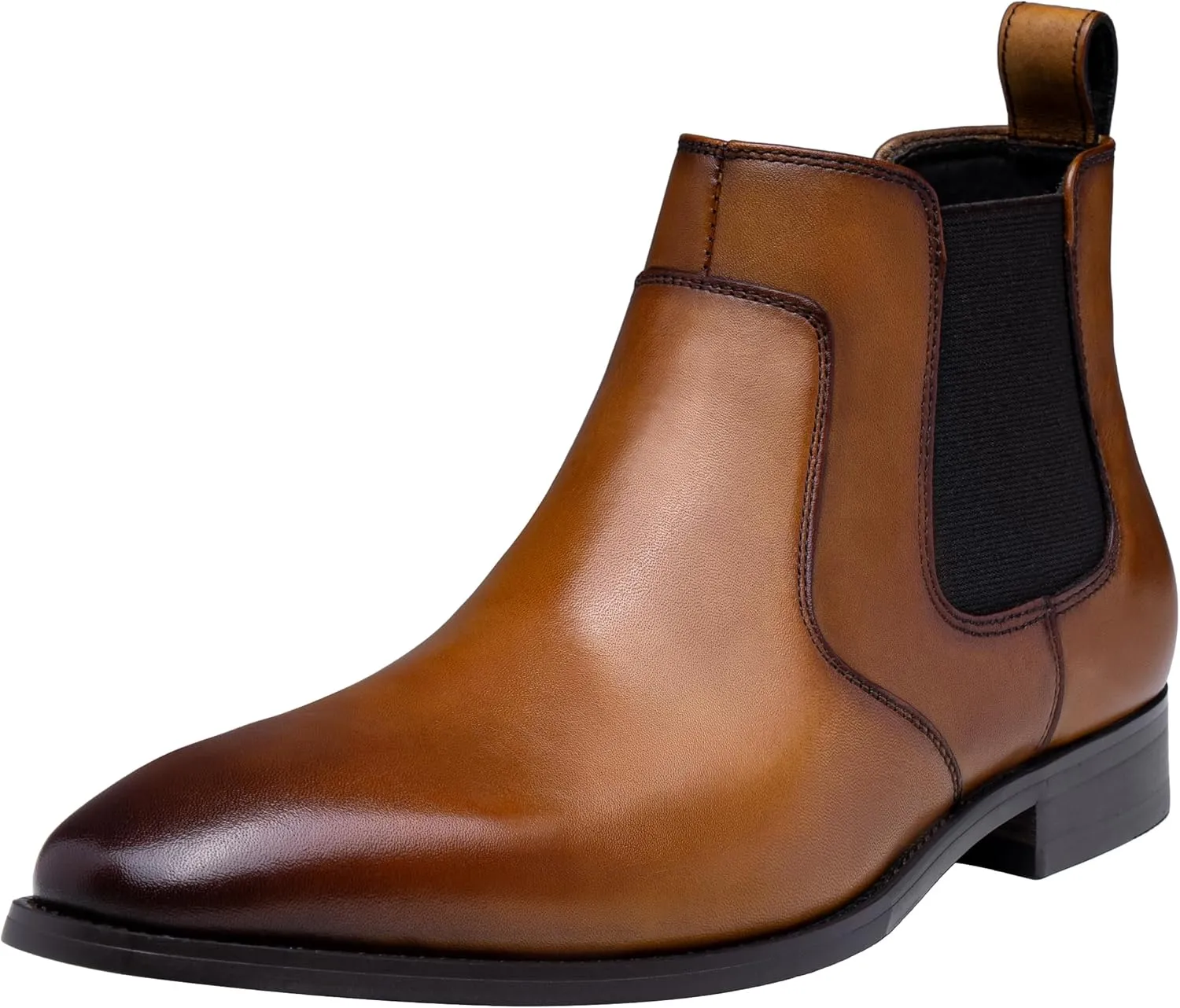Jousen Men's Chelsea Boots Polished Premium Leather Ankle Dress Boots Classic Retro Slip On Boots for Men