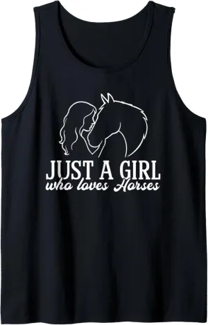 Just A Girl Who Loves Horses Horse Lover Horseback Rider Tank Top