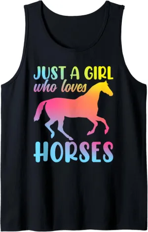 Just A Girl Who Loves Horses Horseback Equestrian Rider Tank Top