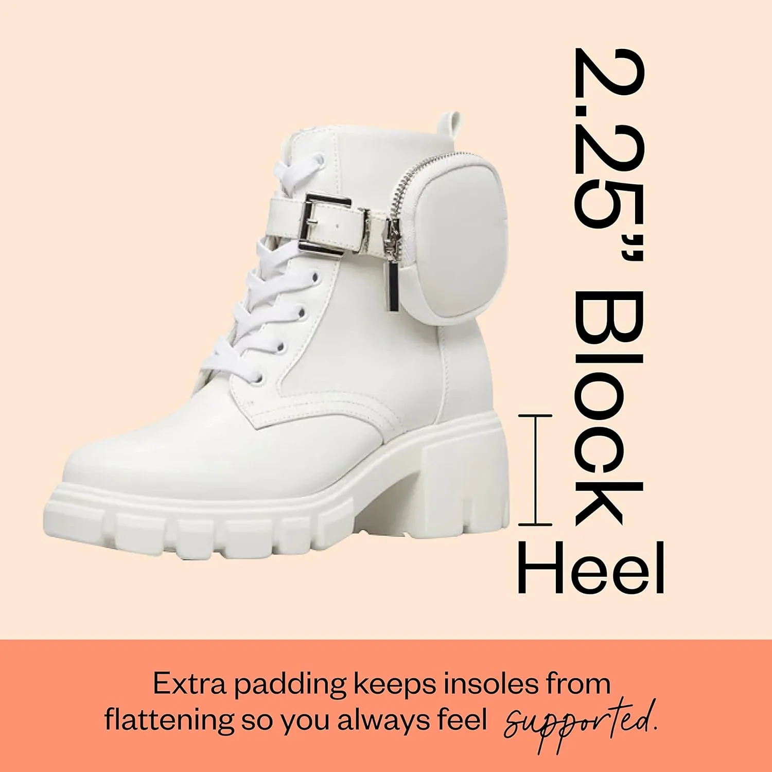 JustFab Womens Combat Boots Fall Boots Lace-up Combat Boots Ankle Booties Platform Shoes for Women - Reverie