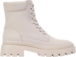 JustFab Women's Fashion Platform Combat Boots Lace Up Low Chunky Heel Ankle Booties Shoes - Tevos