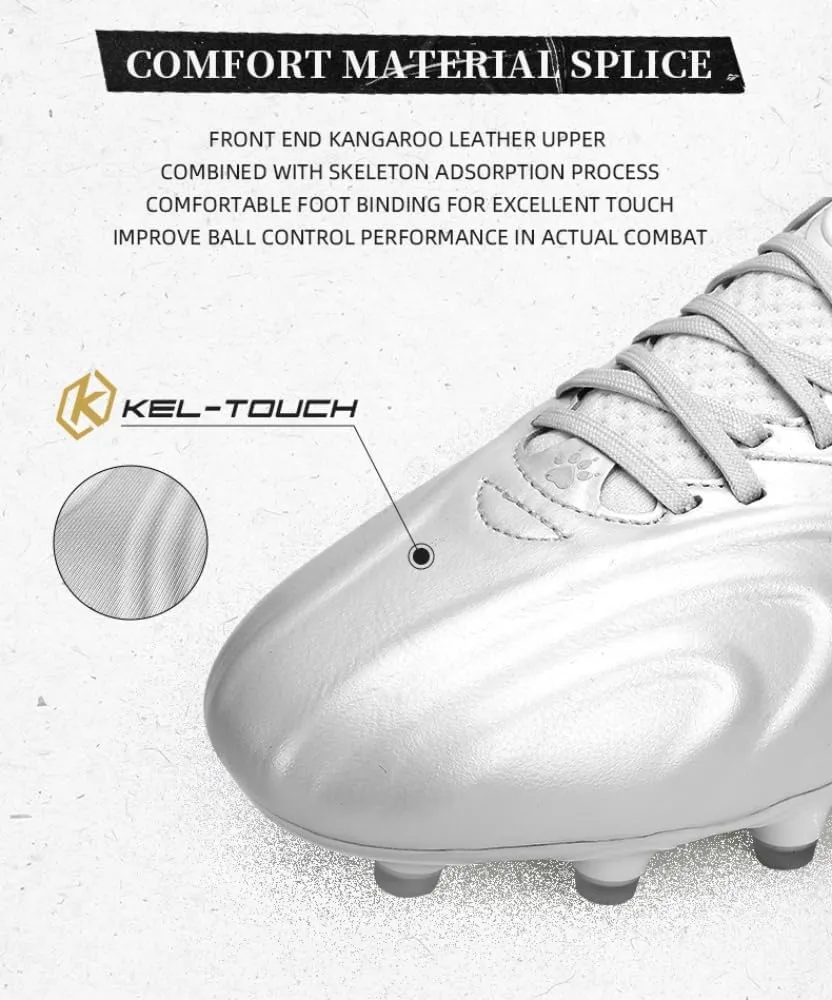 KELME Trofeo Kangaroo Leather Soccer Cleats Men Lightweight Soccer Shoes for Outdoor FG AG Pro K-Leather Football Boots