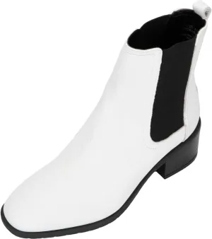 Kenneth Cole REACTION Womens Salt Laceless Chelsea Boots B/W 8 Medium (B,M) White