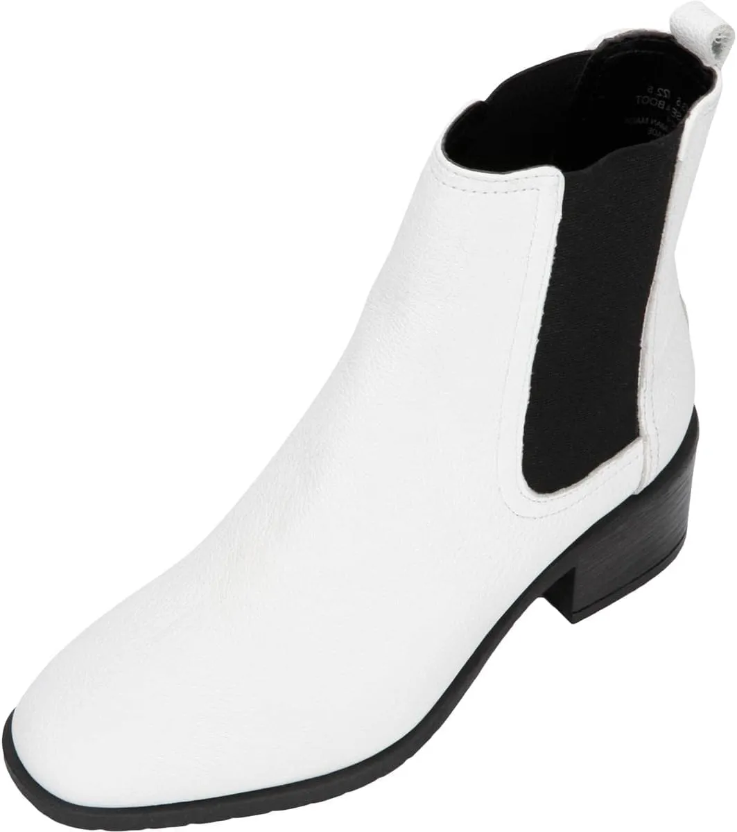 Kenneth Cole REACTION Womens Salt Laceless Chelsea Boots B/W 8 Medium (B,M) White